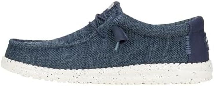 HEYDUDE Men's Wally Stretch Sox Wide, Navy Size 8 | Men’s Shoes, Slip-on Loafers, Comfortable & Light-Weight