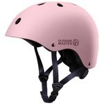 OutdoorMaster Kids Skateboard Cycling Helmet-Certified Adjustable Multi-Sports Helmet with Removable Liners for Skateboarding Skating Scooter (Pink, Small: 46-52cm / 18.1"-20.5")