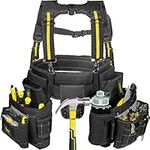 Bravex Tool Belt Suspenders Tool Vest Ultra Anti-Wear Tool Belt 21-Pocket Pro Framer's Combo Apron Tool Belt and Yoke-style Suspenders-1200D Tool Belts for Men Roofing Tools