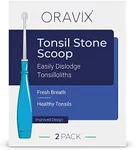 Oravix Tonsil Stone Remover, Fight Bad Breath, Easily Navigate Tonsil Crypts, Tonsil Stone Removal Tool with 3 Nozzles & LED Light, Tonsil Cleaner, Tonsil Stones Removal at Home, 2 Pack Curettage Pick