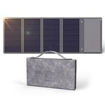 Egretech Portable Solar Charger Power Bank Build in 24000mAh Rechargeable Battery, 24W Solar Input, 4 Foldable Solar Panels, 5Hrs Fully Charged, 60W PD, 2 USB A & 1 USB C for Phones, Laptops