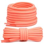 Stepace [2 Pairs] Round Boot Shoelaces 3/16" Heavy Duty Shoe Laces for Sneakers Running Athletic Shoes-Neon Orange-160