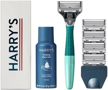 Harry's Razors for Men - Men's Razor Set with 5 Razor Blade Refills, Travel Blade Cover, 2 oz Shave Gel (Sage)