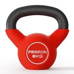 PROIRON kettlebell 8kg, Neoprene Covered Kettlebells 8kg, Covered Cast Iron, Home Gym, Fitness, Exercise, Weight Training