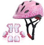 Atphfety Kids Helmet Set,Toddler Helmet for Boys Girls Age 5-8 with Knee Elbow Pads Wrist Guards for Bike Skating Skateboard Cycling Scooter Rollerblading (S:50 cm - 54cm/19.7-21.2 inch, Galactic)