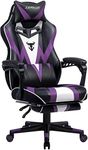 Zeanus Purple Gaming Chair with Mas