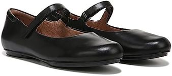 Naturalizer Women's Maxwell-mj Mary Jane Round Toe Ballet Flats, Black Leather, 8