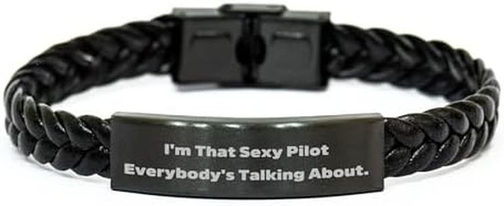CUCOLUS Sexy Pilot Gifts from Men, I'm That Sexy Pilot Everybody's Talking About, Interlaced Leather Pilot Watch, Graduation Unique Gifts for Pilot