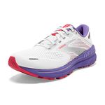 Brooks Women's Adrenaline GTS 22 B Width Running Shoe (BRK-120353 1B 4856750 7 (105) WHT/COR/PUR)