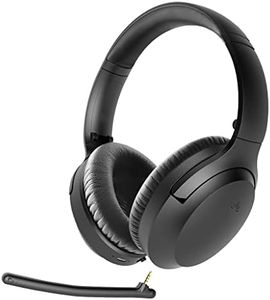 Avantree Aria - Bluetooth Noise Cancelling Over Ear Headphones with Microphone, Detachable Boom Mic for Business Calls, 35H Playtime, Wireless & Wired Headset for Phone PC Computer Laptop