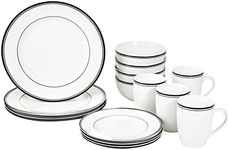 Amazon Basics 16-Piece Cafe Stripe 