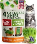 HOME GROWN 3200+ Cat Grass Seeds - Catnip Seeds, Alfalfa Seeds, Oat Seeds, and Oat & Barley Mix - Grow Cat Grass for Indoor Cats - Cat Grass Seeds Bulk - Refill Cat Growing Grass Kit