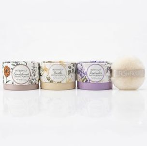 Herb & Root Talc Free Body Dusting Powders. Rose, Vanila, Sandalwood, Lavender, Jasmine, and Gift Sets (Travel Size, Lavender, Rose, Vanilla, Puff)
