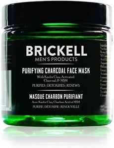 Brickell Men's Purifying Charcoal Face Mask, Natural and Organic Activated Charcoal Mask With Detoxifying Kaolin Clay, 4 Ounce, Unscented