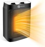 Maxesla 1500W Electric Heater, Portable Heater with 2 Heat Settings & Fan Only Mode, PTC Ceramic Heate Built-in Overheat and Tip Over Protection for Bathroom, Bedroom, Living Room