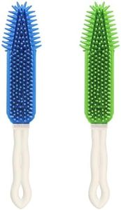 [2Pcs] Pet Hair Remove Brush, Best Car & Auto Detailing Brush Portable Dogs Cats Hair&Lint Remover Brush Rubber Massage Brush for Car&Auto Furniture, Carpet, Clothes, Leather (Blue and Green)