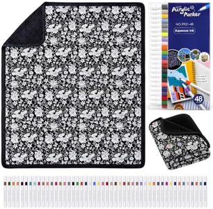 Halloween Washable Coloring Blanket Kit-48-Color Markers for Kids & Adults