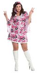 Costumes USA Hippie Girl Adult Costume Set | Plus (18-20) | 1 Set, Pink