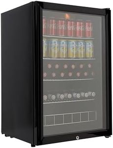 Cookology CBC130BK Under-Counter Drinks Fridge in Black - 115 Litre Capacity - Drinks Fridge - Adjustable Temperature Control - LED Light - Suitable for Cans & Bottles - Energy Efficient