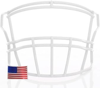 Green Gridiron - SF-2BD for Riddell SpeedFlex + Chrome US Flag Helmet Decal (White)