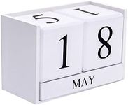 Notakia Wooden Gaobei Desk Blocks Calendar Perpetual Block Month Date Display (Large white)