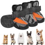 SlowTon Dog Shoes for Small Dogs - 4Pack Breathable Dog Boots Paw protectors for Summer Hot Pavement, Dog Booties with Rugged Anti-Slip Soles for Walking Running Hiking