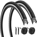 700x25C 60 TPI Road Bike Tires with Presta Inner Tubes and Levers City Commuter Bike Tires…