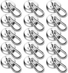 DIYMAG Magnetic Hooks, 110LBS Heavy Duty Neodymium Magnetic Hooks with Swivel Carabiner Hook,Great for Your Refrigerator and Other Magnetic Surfaces, Pack of 15