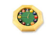 Jonny 8 Ball Novelty 12 Inch OCTAGONAL Pool Snooker Ball Analogue Wall Clock