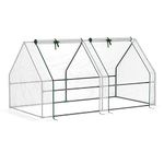 Outsunny 6' x 3' x 3' Portable Tunnel Greenhouse Outdoor Garden Mini with Large Zipper Doors & Water/UV PE Cover White