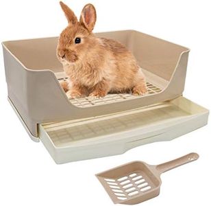 BWOGUE Large Rabbit Litter Box Toilet,Potty Trainer Corner Bedding with Drawer Larger Pet Pan for Adult Guinea Pigs, Rabbits, Hamster, Chinchilla, Ferret, Galesaur, Small Animals(White)
