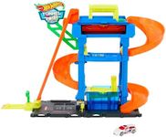 Hot Wheels City Toy Car Track Set, Tunnel Twist Car Wash with 1 Color Shifters Vehicle in 1:64 Scale