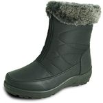 kozi Canada Women Casual Ankle Bootie Winter Boot KARLA-2 Fur Boot with Front Zipper Black Women Size 8