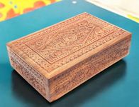 Woodiva Handmade Sheesham Wooden Storage Box Hand Carved Jewelry Box & Decorative Gift Box Antique (12x8x3) Inches