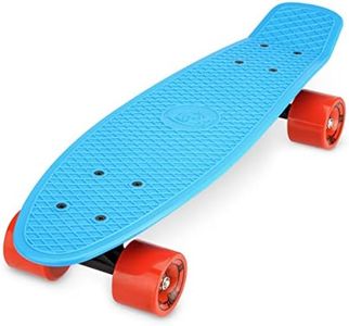Xootz Kid's Retro Plastic Complete Cruiser Skateboard - Blue/Blue, 22-Inch