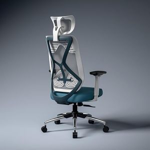 Green Soul Zodiac Pro| Ergonomic Mesh Office Chair with Seat Slider |4D Adjustable Armrests|Synchro Multi-Tilt Mechanism|Adjustable Lumbar Support (White & Teal) 3 Years Warranty
