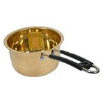 Sai Metal Store Brass Tea Pan/Suspain/Tapeli/Patil/for Milk/with Plastic Coated Handle, 2 L, 1 Piece�Big Size