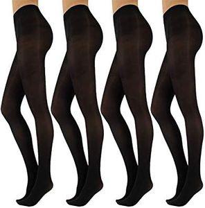 PACK DE 4 PANTIS TUPIDOS 40 DEN | MEDIAS INVERNALES BASICAS | |NEGRO | 50 DEN | S/M, L/XL | MADE IN ITALY | (L/XL)