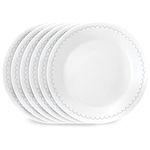 Corelle 6-Piece 6.75" Appetizer Round Plates, Vitrelle Triple Layer Glass, Lightweight Round Plates, Dessert Plates, Chip and Scratch Resistant, Microwave and Dishwasher Safe, Caspian