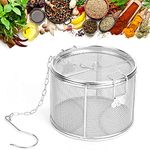 Spice Filter, Stainless Steel Seasoning Strainer with Chain and Hook Wire Mesh Tea Ball Infuser Basket Kitchen Tool for Loose Leaf Tea Soup (5.52 X 3.94Inch)