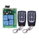 High Sensitivity DC 12V 4CH 4CH Wireless Remote Control Switch Radio Switch Transmitter Receiver Wireless Relay Receiver + Transmitter Remote Control Garage Door Light Garden Watering