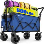 BEAU JARDIN XXL Festival Trolley on Wheels Beach Cart - 300L 250KG Heavy Duty Folding Wagon All-Terrain Utility Wide Wheels for Camping & Shopping | Push & Pull Handle | Portable Collapsible | Black