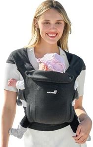 GROWNSY Baby Carrier, Ergonomic Carrier for Newborn to Toddler (0-36 Months & 3KG-18KG), Hands-Free with M-Position Hip Safety, Adjustable Head Support & Breathable Design, Deep Grey