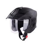 Steelbird SBH-23 Brutal ISI Certified Open Face Helmet (Medium 580 MM, Dashing Black with Clear Visor)