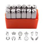 Tlimus 12pcs Angel Theme Metal Stamping Kit, 6MM (1/4”) Metal Punch Stamp Kit DIY Arts and Crafts Metal Stamps Stamping Accessories, Leather, Wood for Metal Stamps