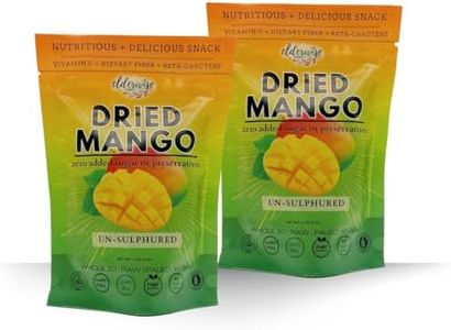 Elderwise Dried Mango | Unsweetened Dried Mango Slices | Un-sulphured, No Preservatives Mango | Gluten Free Dry Mango Source of Vitamin C and Fiber from Nature (Resealable 4 Ounce Bags, Pack of 2)