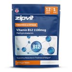 Zipvit Vitamin B12 Tablets High Strength 1100mcg, 1 Year Supply, Pure Methylcobalamin, 360 Vegan Tablets, Reduces Tiredness, Improves Energy, Supports Immunity