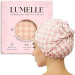 Lumelle Luxury Shower Cap for Women Reusable Waterproof, Satin Lined, Large Wide Shower Cap for Women, Adjustable, Stylish Hair Cap for Shower, For Long & Short Hair - Pink Colour (Pink)