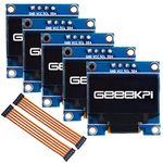 GeeekPi 5pcs 0.96 Inch OLED Module 12864 128x64 White SSD1306 Driver IIC Serial Display Board Module for Arduino, Raspberry Pi,Beagle Bone Black