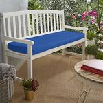 KISAA Living 2 Seater Water Resistant Outdoor Bench Pad Seat Cushion Garden Furniture Comfortable Removable Cover, Water Resistant Garden Bench Cushion (Royal Blue)